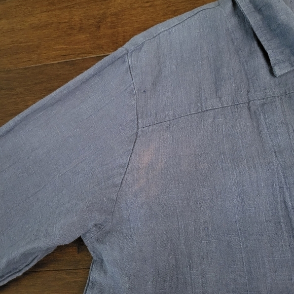 Vtg Purple Linen Button-Up Lightweight Lagenlook Jacket Women's M Mokee Dugway - Picture 7 of 10